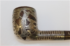 Vintage Golf Themed Sterling Silver Pipe Circa 1930