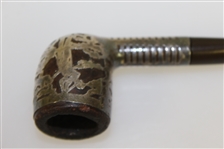 Vintage Golf Themed Sterling Silver Pipe Circa 1930