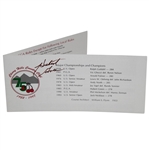Hubert Green Signed Cherry Hills CC 75th Anniversary Champions Scorecard JSA ALOA