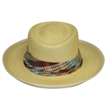 Four Don Cherry Personal Kangol Straw Fancy Strap Golf Hats - Plaid, Blue, Multi, & Thin Brown 