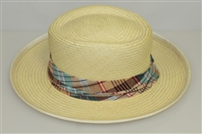 Four Don Cherry Personal Kangol Straw Fancy Strap Golf Hats - Plaid, Blue, Multi, & Thin Brown 