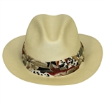 Four Don Cherry Personal Kangol Straw Fancy Strap Golf Hats - Plaid, Blue, Multi, & Thin Brown 