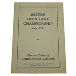 1931 British Open Golf Championship Plan in Colour of Carnoustie Course Pamphlet