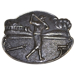 Sterling Silver Golfer Post-Swing with Clubs, Bag, & Clubhouse Themed Pin
