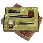 Briar Pipe with Mesh Golf Ball Lighter in Original Box