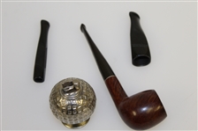 Briar Pipe with Mesh Golf Ball Lighter in Original Box