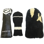Three Black and White Vintage Headcovers
