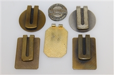 Four Furman Bisher Contestant Badges, a Media Badge, & Hole-In-One Coin