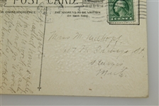 'The Ancient and Honourable Game' Postcard with 1912 'Longing for you' Postcard