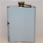 Classic Golfer with Child/Caddy Themed Stainless Steel Hip Flask - 8oz