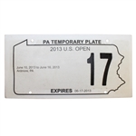 2013 US Open Player Car License Plate