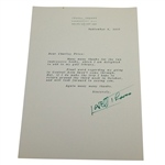 Lowell Thomas Signed Four Letters to Charles Price JSA ALOA