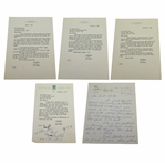 Leo Fraser Signed Five Letters to Charles Price JSA ALOA