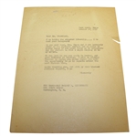Copy of Letter From Ben Hogan to President Eisenhower Asking for Autograph