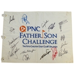Multi Signed Father/Son Flag Including 11 Hall Of Fame Players JSA AOLA