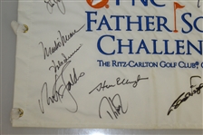 Multi Signed Father/Son Flag Including 11 Hall Of Fame Players JSA AOLA