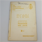 1954 The Open at Royal Birkdale Official Wednesday Programme & Drawsheet - Peter Thomson Winner