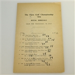1954 The Open at Royal Birkdale Official Wednesday Programme & Drawsheet - Peter Thomson Winner