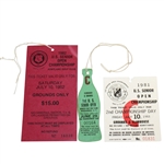 First Three US Senior Open Tournament Tickets - 1980, 1981, & 1982