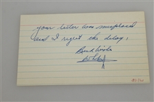 Lawson Little Signed 3x5 Index Card with 'Warmest Regards' JSA ALOA