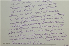 Herman Keiser Signed & Handwritten Response Letter Claiming Bobby Locke Best Player-'47 Masters Content- JSA ALOA