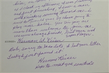 Herman Keiser Signed & Handwritten Response Letter Claiming Bobby Locke Best Player-'47 Masters Content- JSA ALOA