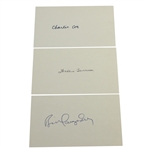 US Amateur Champs Charlie Coe, Bill Campbell, & Willie Turnesa Signed 3x5 Cards JSA ALOA