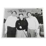 Mickey Wright, Patty Berg, & Betsy Rawls HoFers Signed B&W 8x10 Photo JSA ALOA