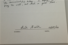 Errie Ball Signed & Handwritten Response About Playing in 1934 Masters with Jones JSA ALOA