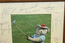 Matte Board Signed by 8 HoFers - Nicklaus, Stewart, Couples, & others - Framed JSA ALOA