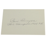 Paul Runyan Signed 4x6 Card with 'P.G.A. Champion 1934-1938' JSA ALOA