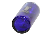 Blue Glass Sterling Silver Golfer Etched Cocktail Shaker with Cover