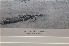 Harpers Weekly I've Played Thirteen Sept. 17, 1898 Double Page Centerfold by A. B. Frost - Framed