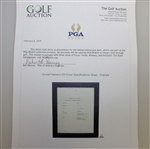 Arnold Palmer's D6 Driver Specifications Sheet - Framed