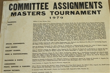 1979 Masters Tournament Committee Assignments Poster - All Officers/Rules/Chairmen and more