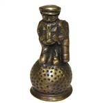 Vintage Dunlop Man Brass Bell with Original Patina