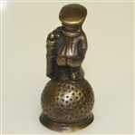 Vintage Dunlop Man Brass Bell with Original Patina