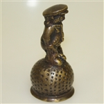 Vintage Dunlop Man Brass Bell with Original Patina
