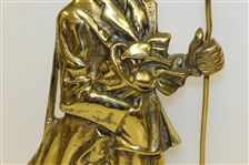 Oversized Solid Brass Caddie with Flagstick & Golf Clubs/Bag Doorstop