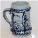 Antique Golf Themed Blue Stein by Robinson