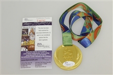 Justin Rose Winner Signed Replica 2016 Rio Olympics Gold Medal with Ribbon JSA #T98797