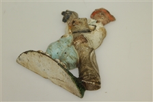 Antique Cast Iron Golfer with Golf Bag & Clubs Doorstop with Original Paint & Patina