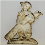 Antique Cast Iron Golfer with Golf Bag & Clubs Doorstop with Original Paint & Patina