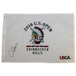 Jordan Spieth Signed 2018 USD Open at Shinnecock Hill Embroidered Flag FULL JSA #Z27623