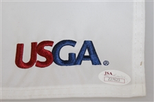 Jordan Spieth Signed 2018 USD Open at Shinnecock Hill Embroidered Flag FULL JSA #Z27623
