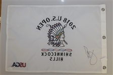 Jordan Spieth Signed 2018 USD Open at Shinnecock Hill Embroidered Flag FULL JSA #Z27623