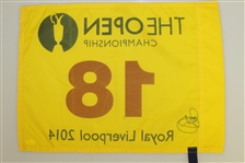 Rory McIlroy Signed 2014 Open at Royal Liverpool Flag JSA #M57165