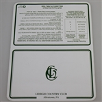 Jordan Spieth Signed Lehigh Country Club Official Scorecard JSA ALOA