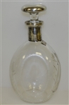 1920's Sterling Inlay Post-Swing Golfer Themed Rye Whiskey Glass Decanter with Stopper