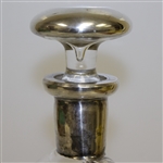 1920's Sterling Inlay Post-Swing Golfer Themed Rye Whiskey Glass Decanter with Stopper